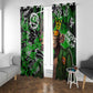 Graffiti Street Art Window Curtain Smoking Ape Character and Neon Crown Symbols - African Pride