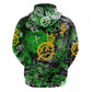 Graffiti Street Art Zip Hoodie Smoking Ape Character and Neon Crown Symbols - African Pride