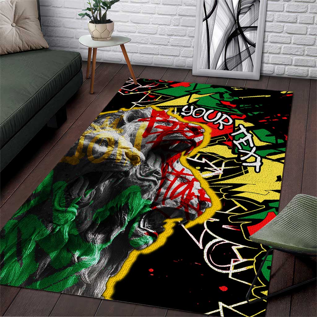 Lion King Africa Graffiti Area Rug Bold Text and Neon Colors - African Pride
