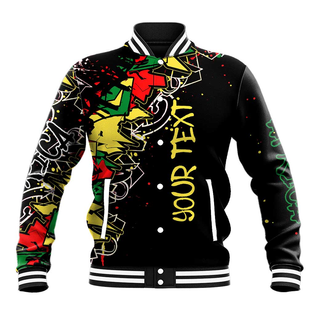 Lion King Africa Graffiti Baseball Jacket Bold Text and Neon Colors - African Pride