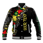 Lion King Africa Graffiti Baseball Jacket Bold Text and Neon Colors - African Pride