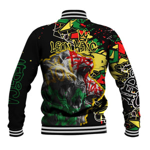 Lion King Africa Graffiti Baseball Jacket Bold Text and Neon Colors - African Pride