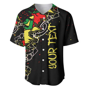 Lion King Africa Graffiti Baseball Jersey Bold Text and Neon Colors - African Pride