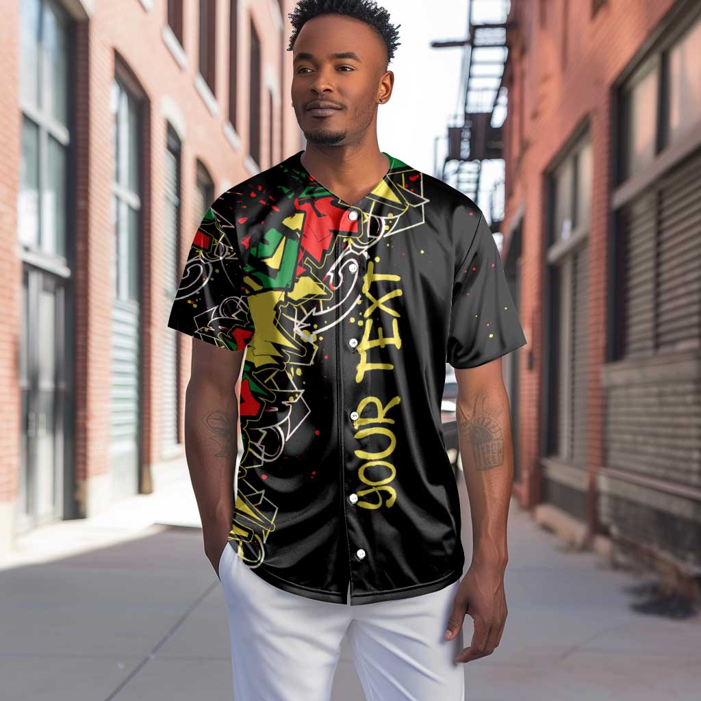 Lion King Africa Graffiti Baseball Jersey Bold Text and Neon Colors - African Pride