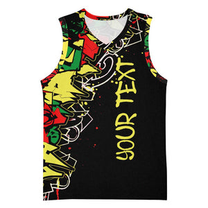 Lion King Africa Graffiti Basketball Jersey Bold Text and Neon Colors - African Pride