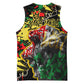 Lion King Africa Graffiti Basketball Jersey Bold Text and Neon Colors - African Pride