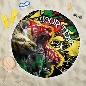 Lion King Africa Graffiti Beach Blanket Bold Text and Neon Colors - African Pride