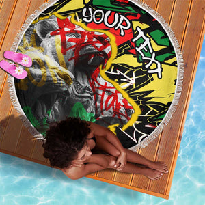 Lion King Africa Graffiti Beach Blanket Bold Text and Neon Colors - African Pride