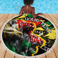 Lion King Africa Graffiti Beach Blanket Bold Text and Neon Colors - African Pride