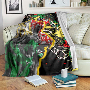 Lion King Africa Graffiti Blanket Bold Text and Neon Colors - African Pride