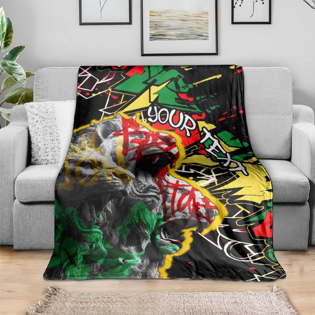 Lion King Africa Graffiti Blanket Bold Text and Neon Colors - African Pride