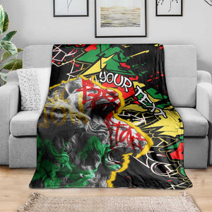 Lion King Africa Graffiti Blanket Bold Text and Neon Colors - African Pride