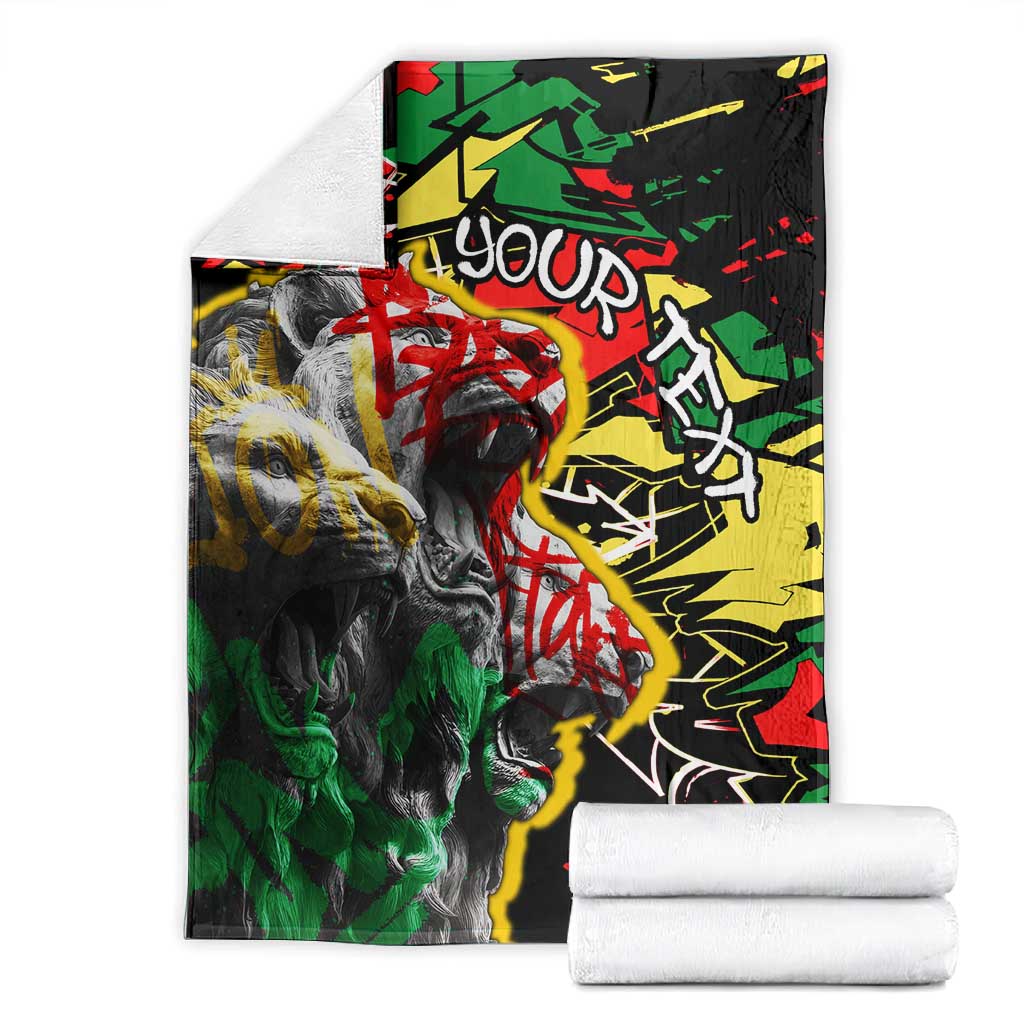 Lion King Africa Graffiti Blanket Bold Text and Neon Colors - African Pride