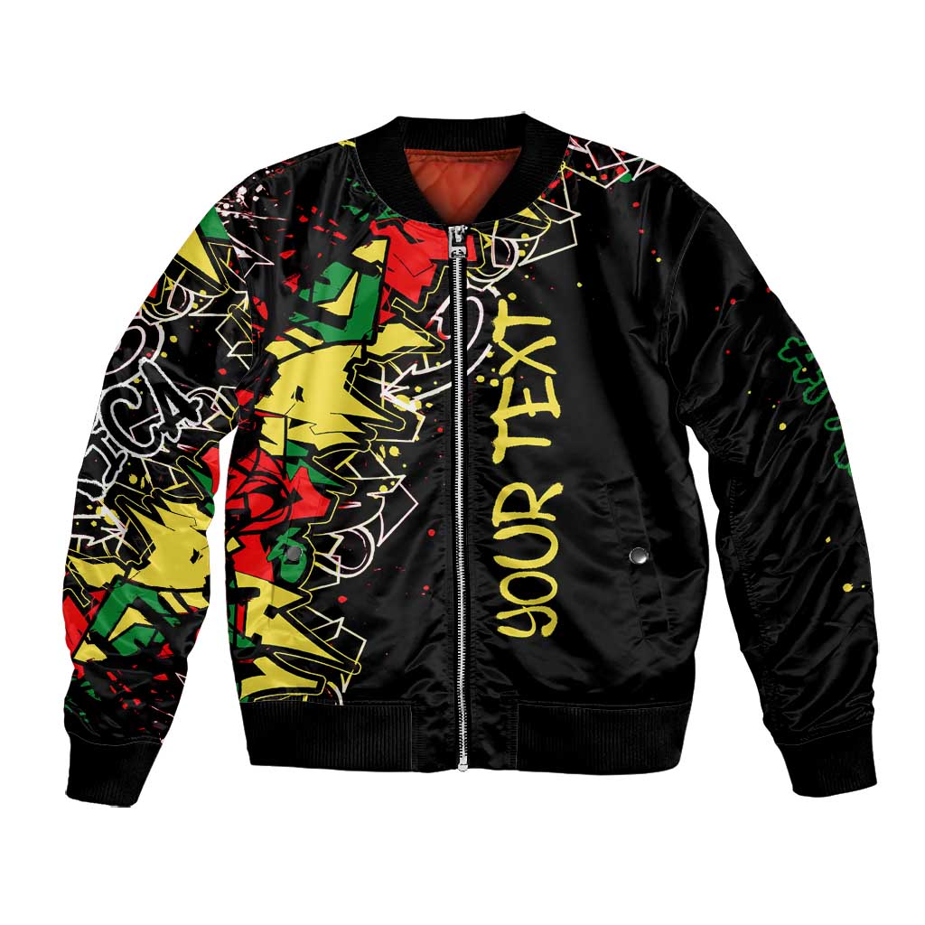Lion King Africa Graffiti Bomber Jacket Bold Text and Neon Colors - African Pride