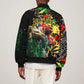 Lion King Africa Graffiti Bomber Jacket Bold Text and Neon Colors - African Pride