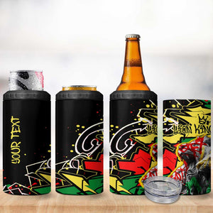 Lion King Africa Graffiti 4 in 1 Can Cooler Tumbler Bold Text and Neon Colors - African Pride
