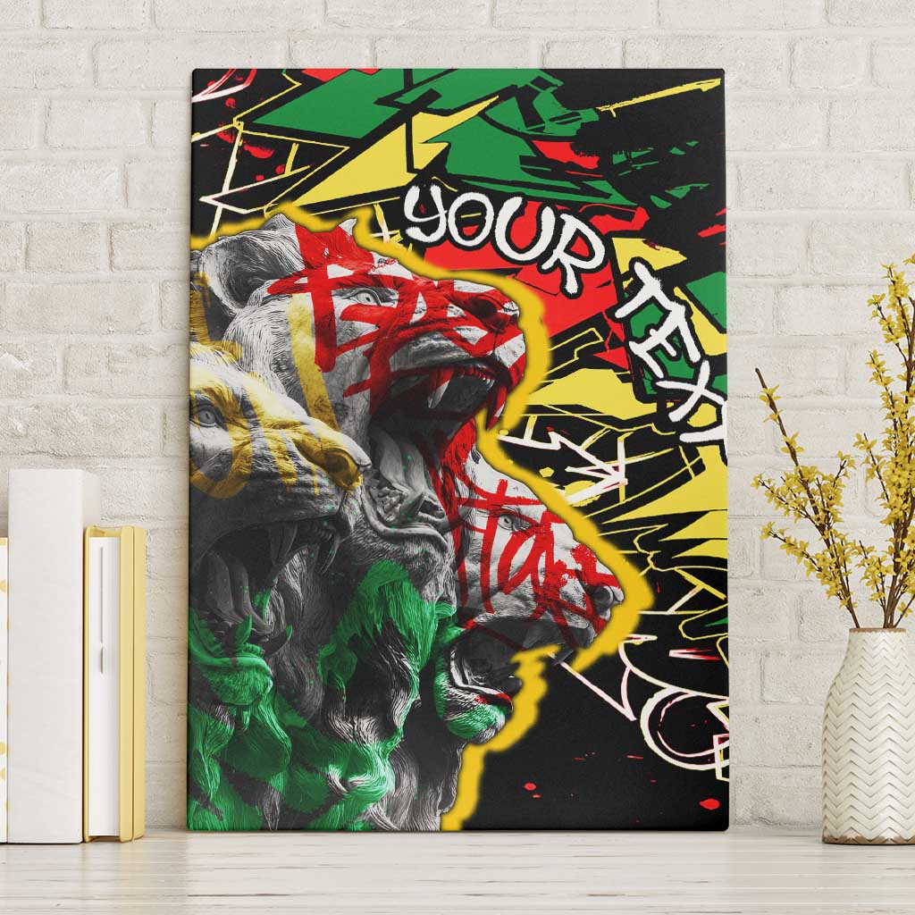 Lion King Africa Graffiti Canvas Wall Art Bold Text and Neon Colors - African Pride
