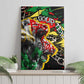 Lion King Africa Graffiti Canvas Wall Art Bold Text and Neon Colors - African Pride