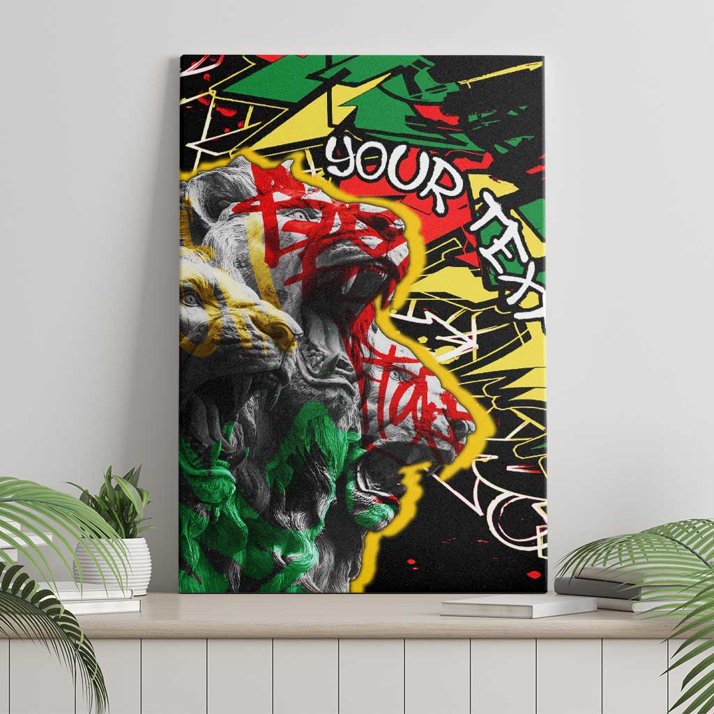 Lion King Africa Graffiti Canvas Wall Art Bold Text and Neon Colors - African Pride