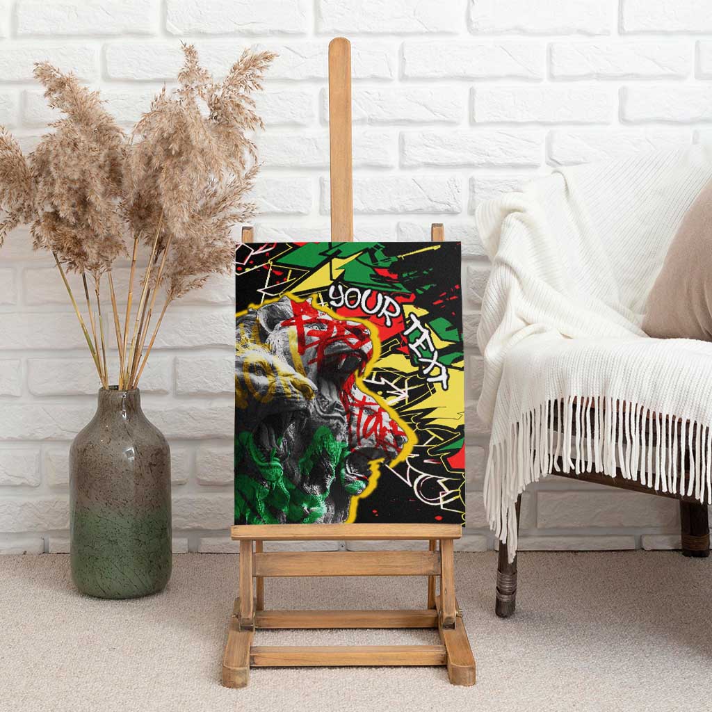 Lion King Africa Graffiti Canvas Wall Art Bold Text and Neon Colors - African Pride