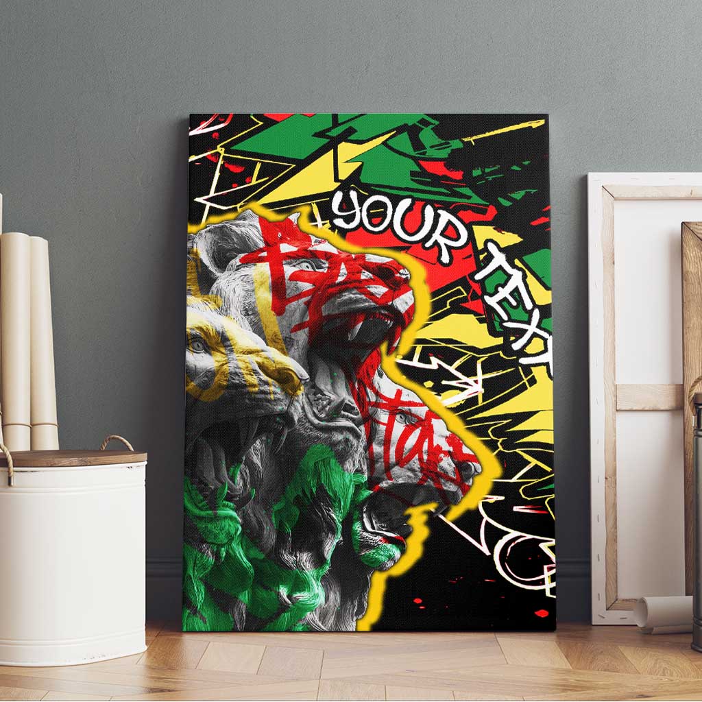 Lion King Africa Graffiti Canvas Wall Art Bold Text and Neon Colors - African Pride