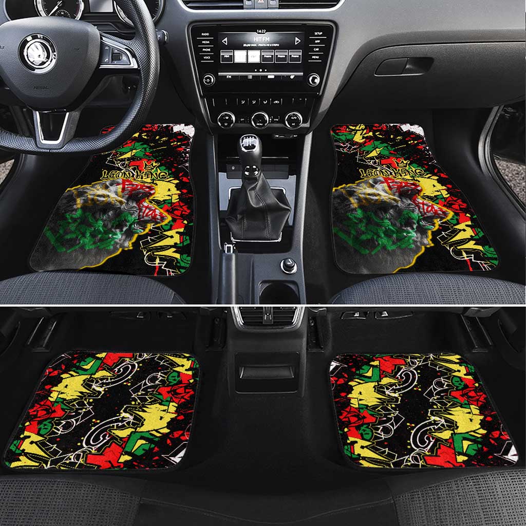 Lion King Africa Graffiti Car Mats Bold Text and Neon Colors - African Pride