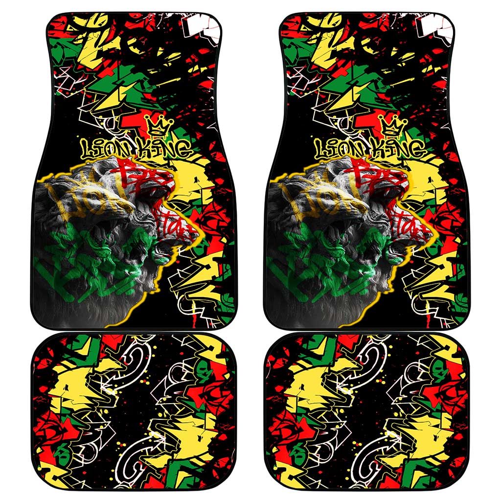 Lion King Africa Graffiti Car Mats Bold Text and Neon Colors - African Pride
