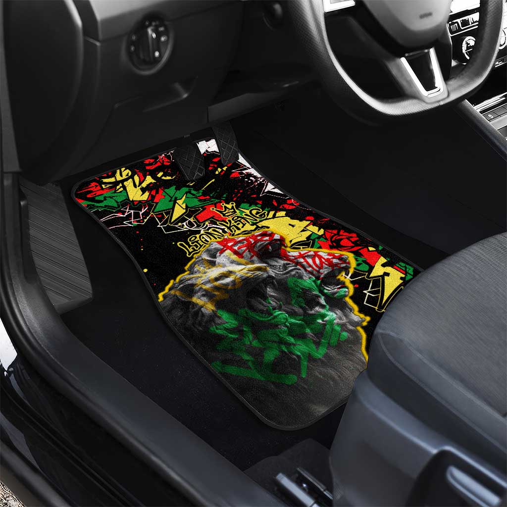 Lion King Africa Graffiti Car Mats Bold Text and Neon Colors - African Pride