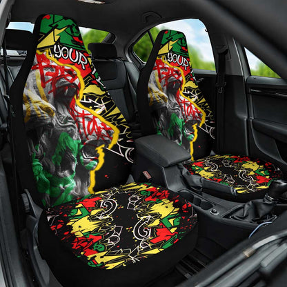 Lion King Africa Graffiti Car Seat Cover Bold Text and Neon Colors - African Pride