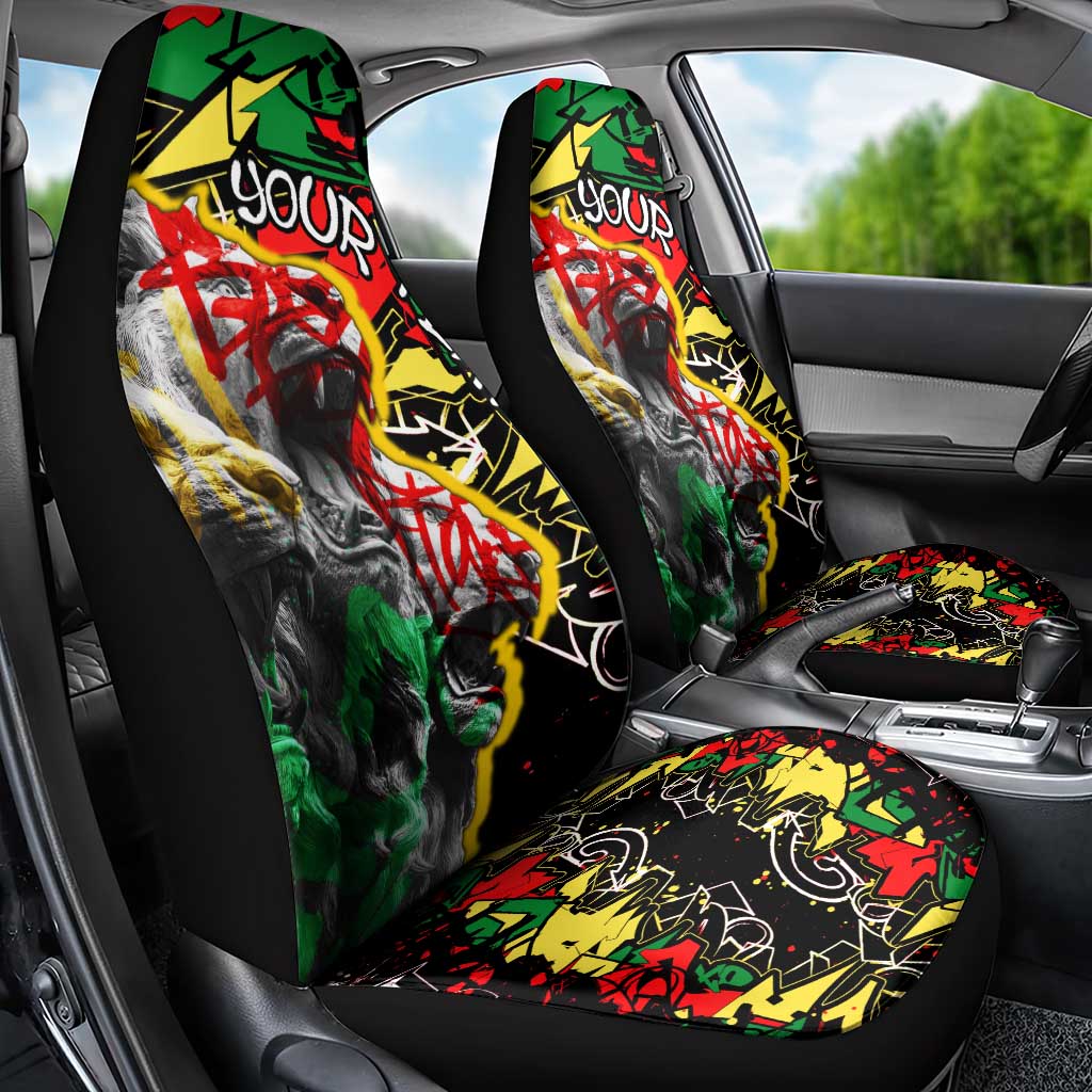 Lion King Africa Graffiti Car Seat Cover Bold Text and Neon Colors - African Pride
