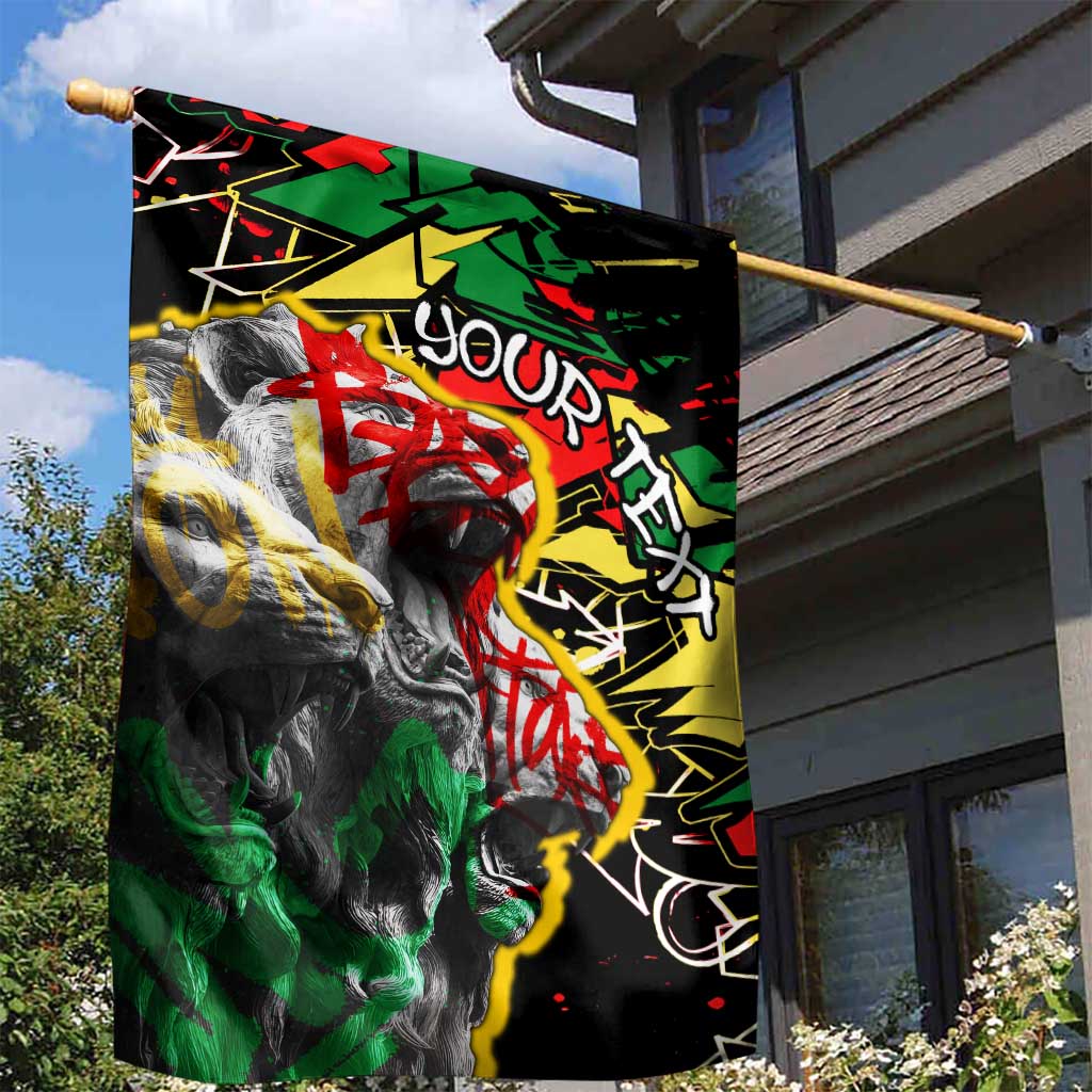 Lion King Africa Graffiti Garden Flag Bold Text and Neon Colors - African Pride