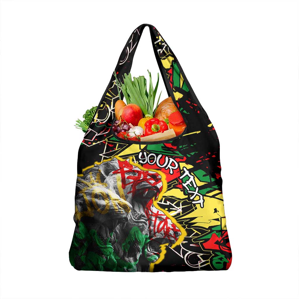 Lion King Africa Graffiti Grocery Bag Bold Text and Neon Colors - African Pride