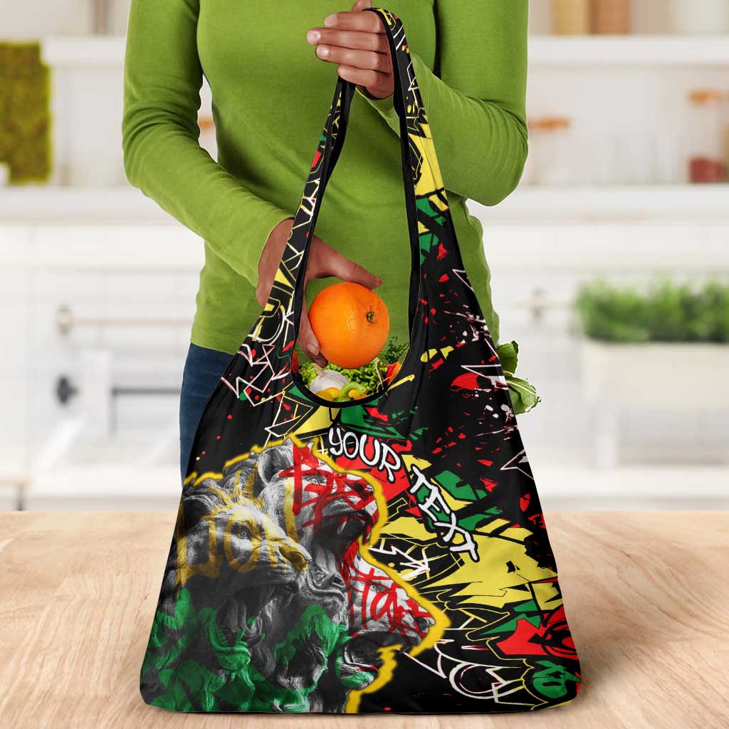 Lion King Africa Graffiti Grocery Bag Bold Text and Neon Colors - African Pride