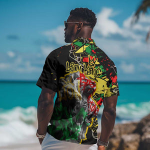 Lion King Africa Graffiti Hawaiian Shirt Bold Text and Neon Colors - African Pride