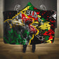 Lion King Africa Graffiti Hooded Blanket Bold Text and Neon Colors - African Pride