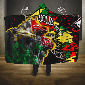 Lion King Africa Graffiti Hooded Blanket Bold Text and Neon Colors - African Pride