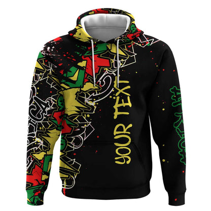 Lion King Africa Graffiti Hoodie Bold Text and Neon Colors - African Pride