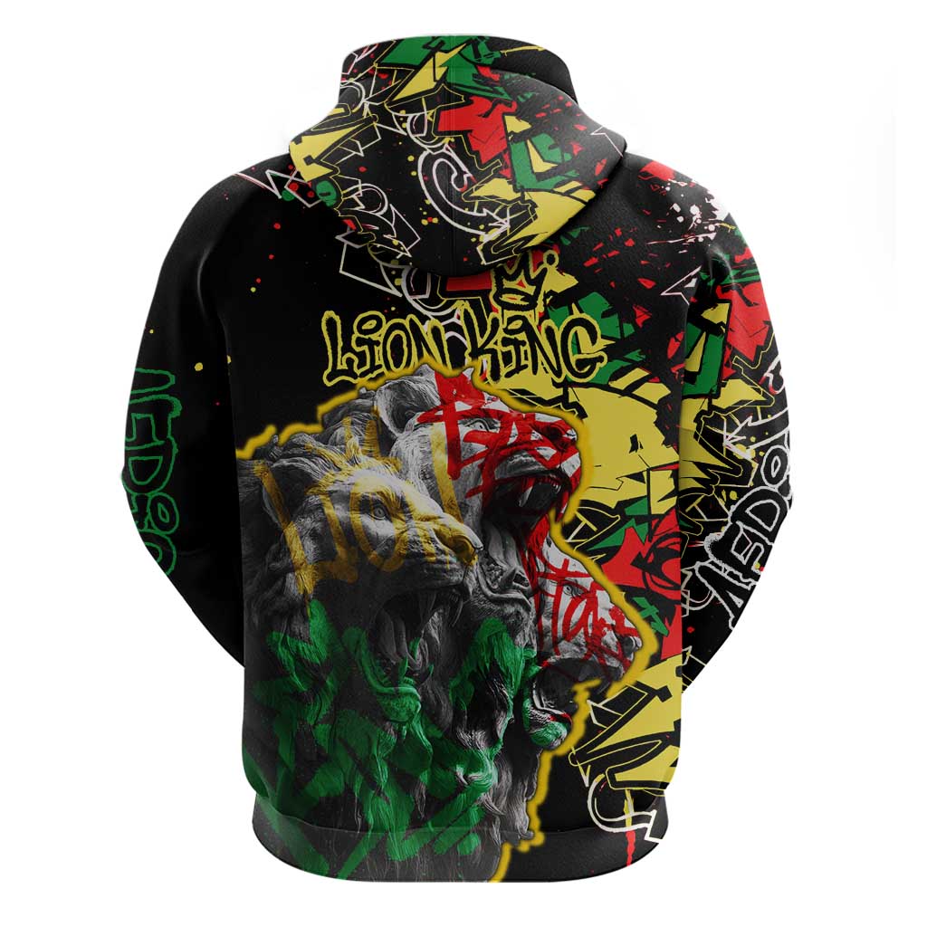 Lion King Africa Graffiti Hoodie Bold Text and Neon Colors - African Pride