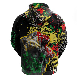 Lion King Africa Graffiti Hoodie Bold Text and Neon Colors - African Pride