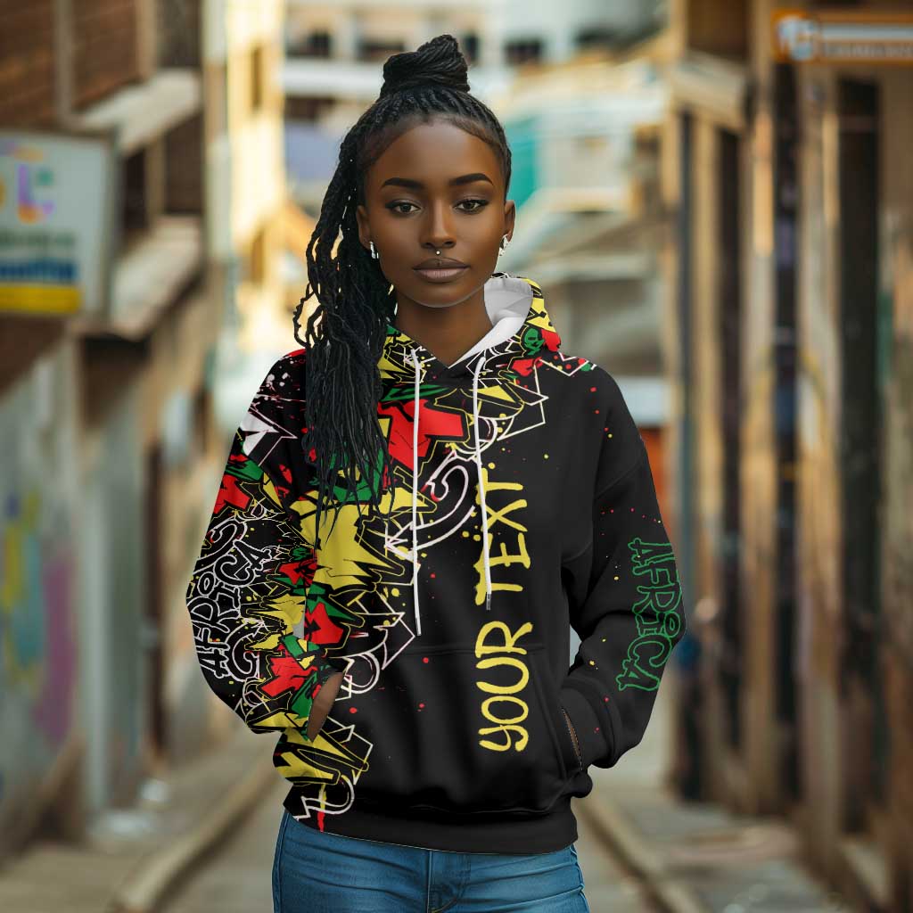 Lion King Africa Graffiti Hoodie Bold Text and Neon Colors - African Pride
