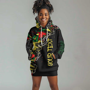 Lion King Africa Graffiti Hoodie Dress Bold Text and Neon Colors - African Pride