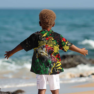 Lion King Africa Graffiti Kid Hawaiian Shirt Bold Text and Neon Colors - African Pride