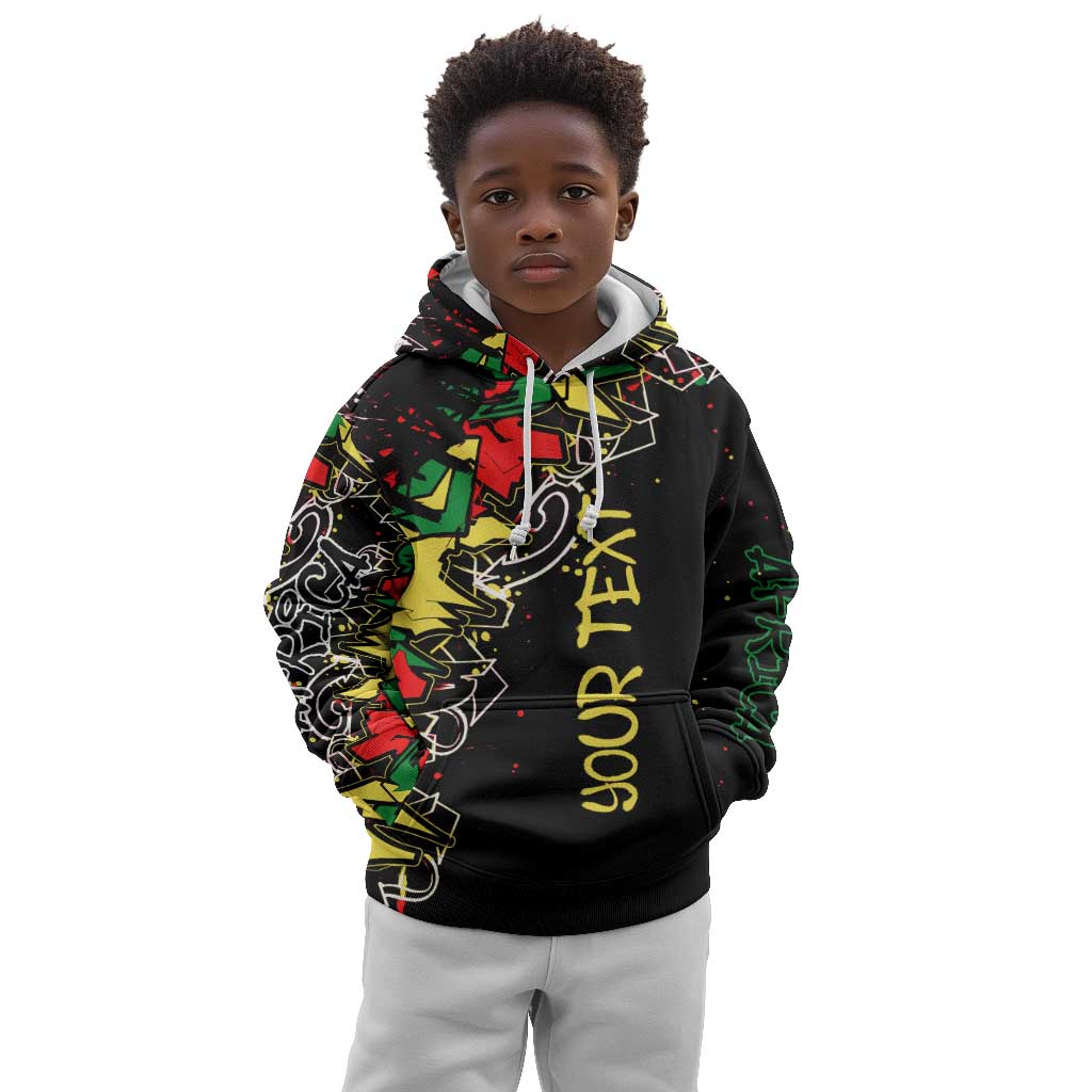Lion King Africa Graffiti Kid Hoodie Bold Text and Neon Colors - African Pride