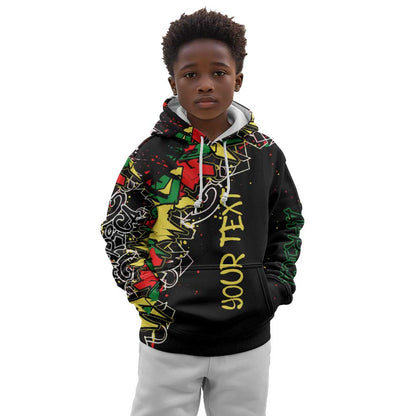 Lion King Africa Graffiti Kid Hoodie Bold Text and Neon Colors - African Pride