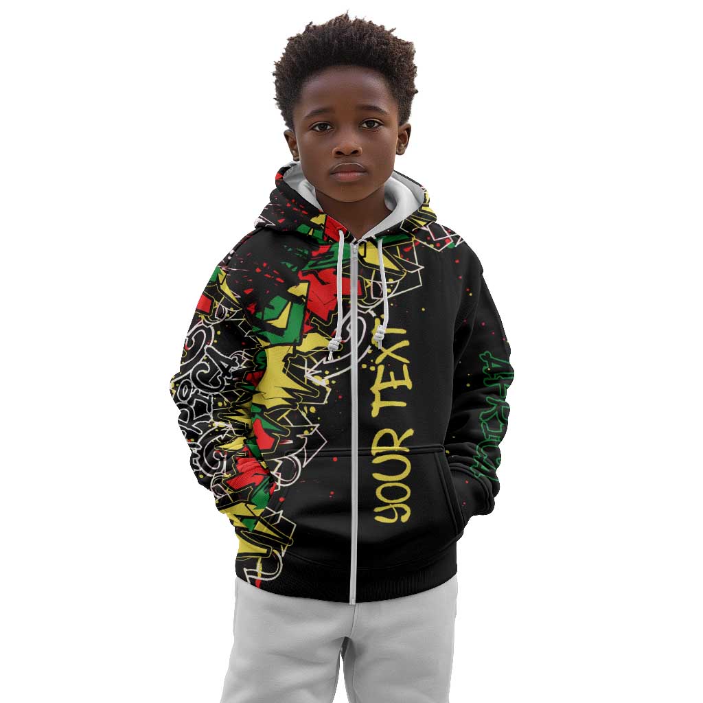 Lion King Africa Graffiti Kid Hoodie Bold Text and Neon Colors - African Pride