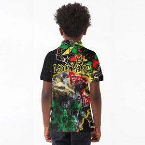 Lion King Africa Graffiti Kid Polo Shirt Bold Text and Neon Colors - African Pride