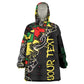 Lion King Africa Graffiti Kid Wearable Blanket Hoodie Bold Text and Neon Colors - African Pride