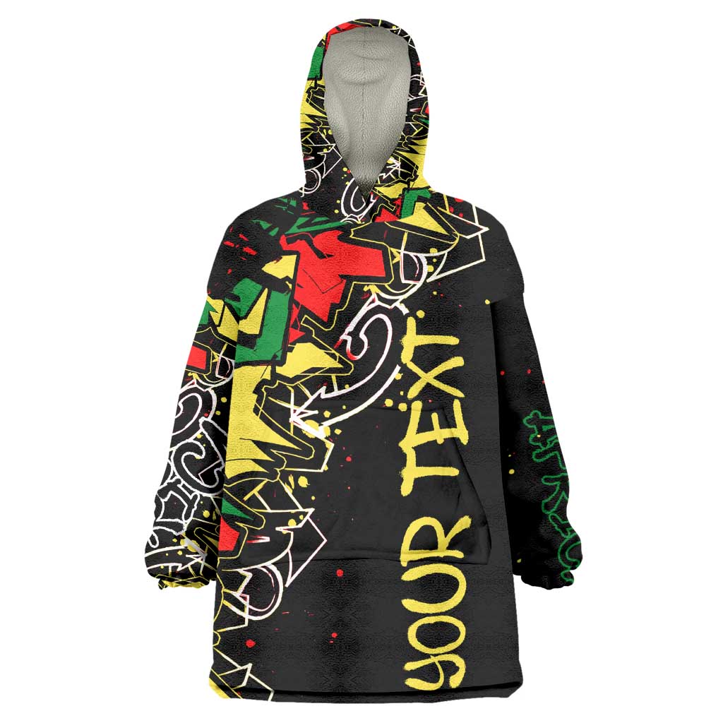 Lion King Africa Graffiti Kid Wearable Blanket Hoodie Bold Text and Neon Colors - African Pride