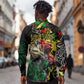 Lion King Africa Graffiti Long Sleeve Button Shirt Bold Text and Neon Colors - African Pride