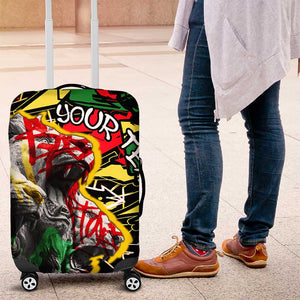 Lion King Africa Graffiti Luggage Cover Bold Text and Neon Colors - African Pride
